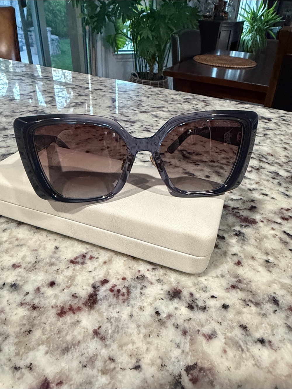 Dior Midnight 55F Oversized Square Sunglasses — Black/Gray. New for 2026